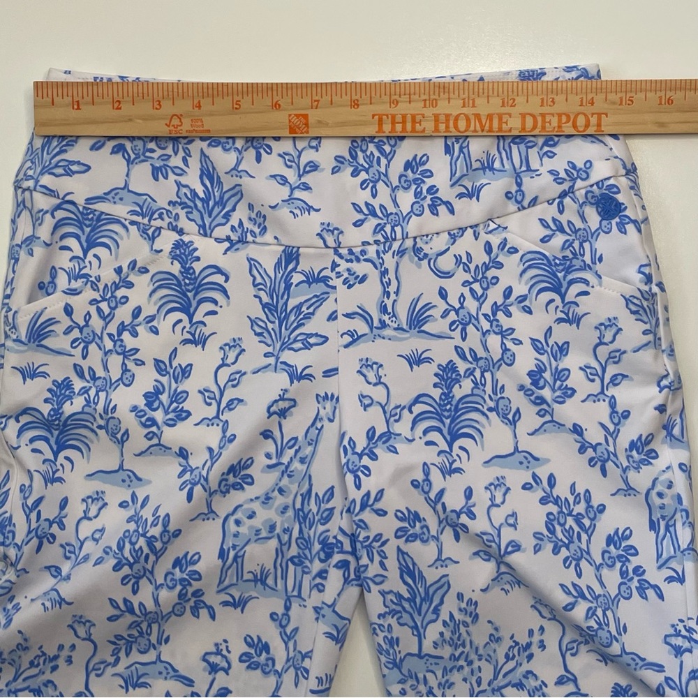 Lilly Pulitzer Luxletic Corso Pants Resort White Tall Tales Golf Athleisure Sz 4 - Picture 14 of 16